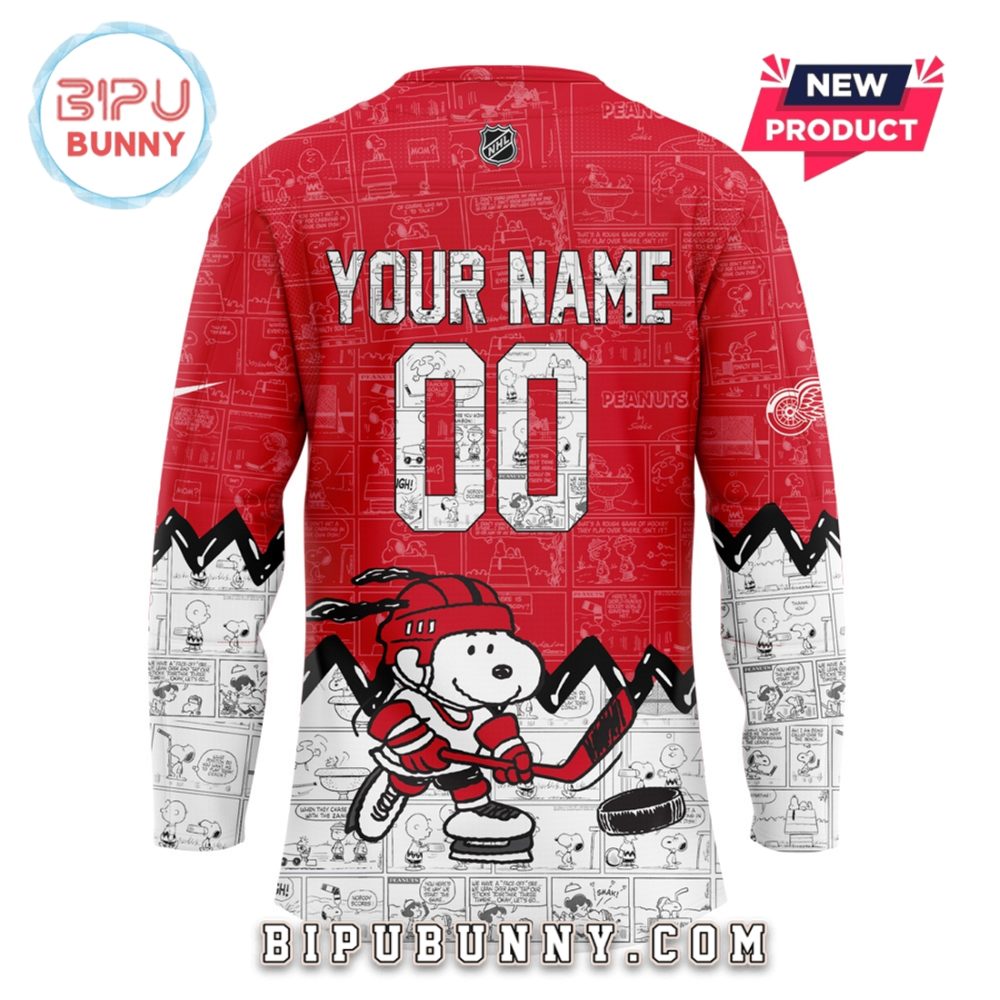 Detroit Red Wings 75Th Anniversary Peanuts Hockey Jersey