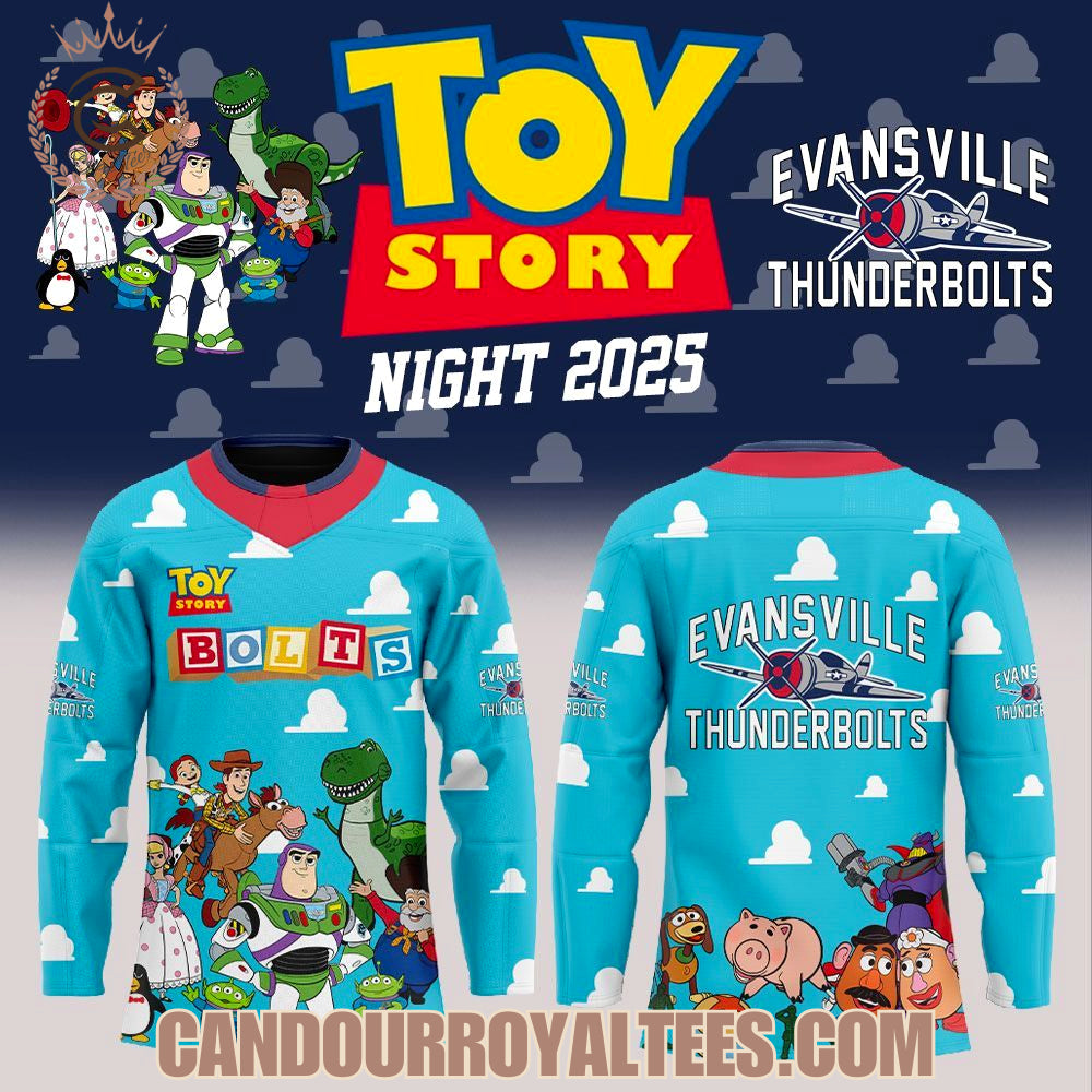 Evansville Thunderbolts 30Th Anniversary Of The Original Toy Story Jersey