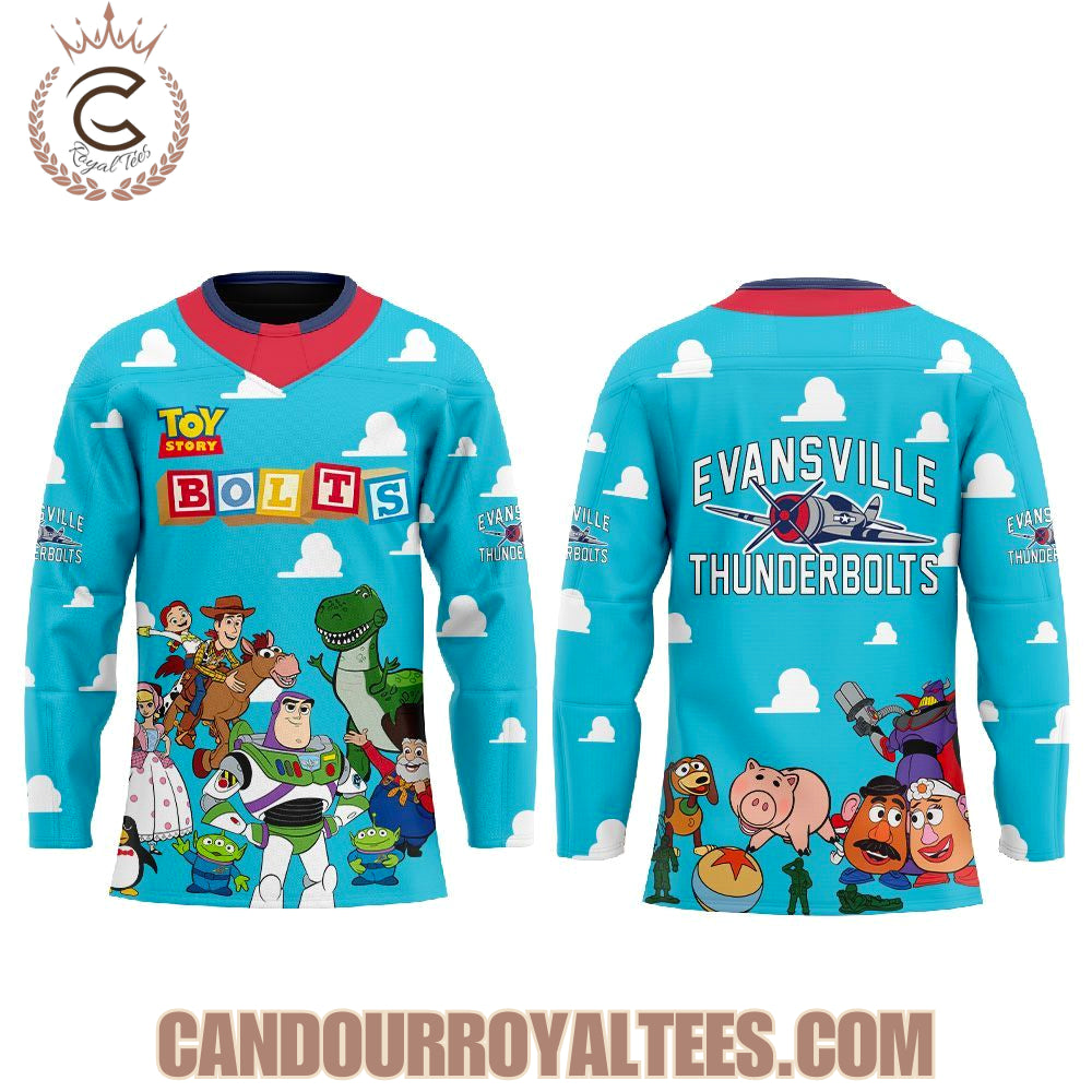 Evansville Thunderbolts 30Th Anniversary Of The Original Toy Story Jersey
