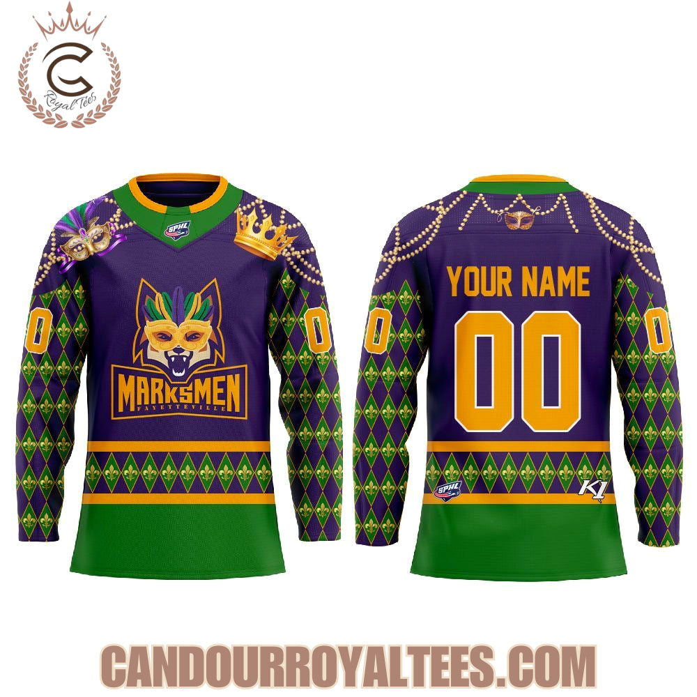 Fayetteville Marksmen Mardi Gras Drip Has Entered The Chat Hockey Jersey