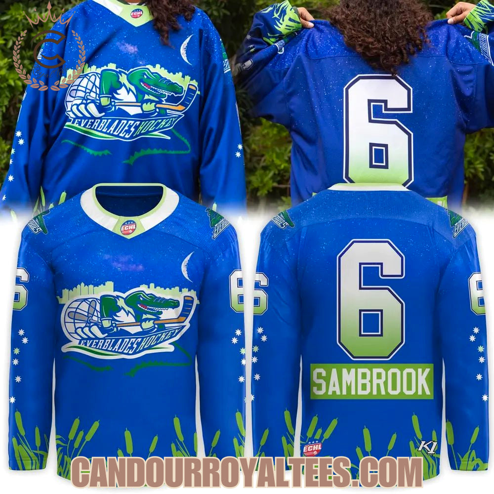 Florida Everblades X Jordan Sambrook’S Home 239 Jersey