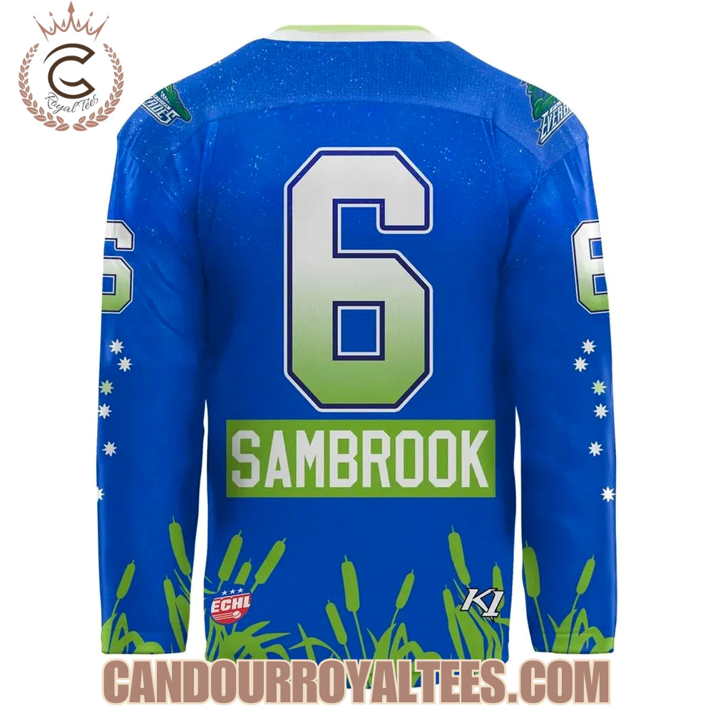 Florida Everblades X Jordan Sambrook’S Home 239 Jersey