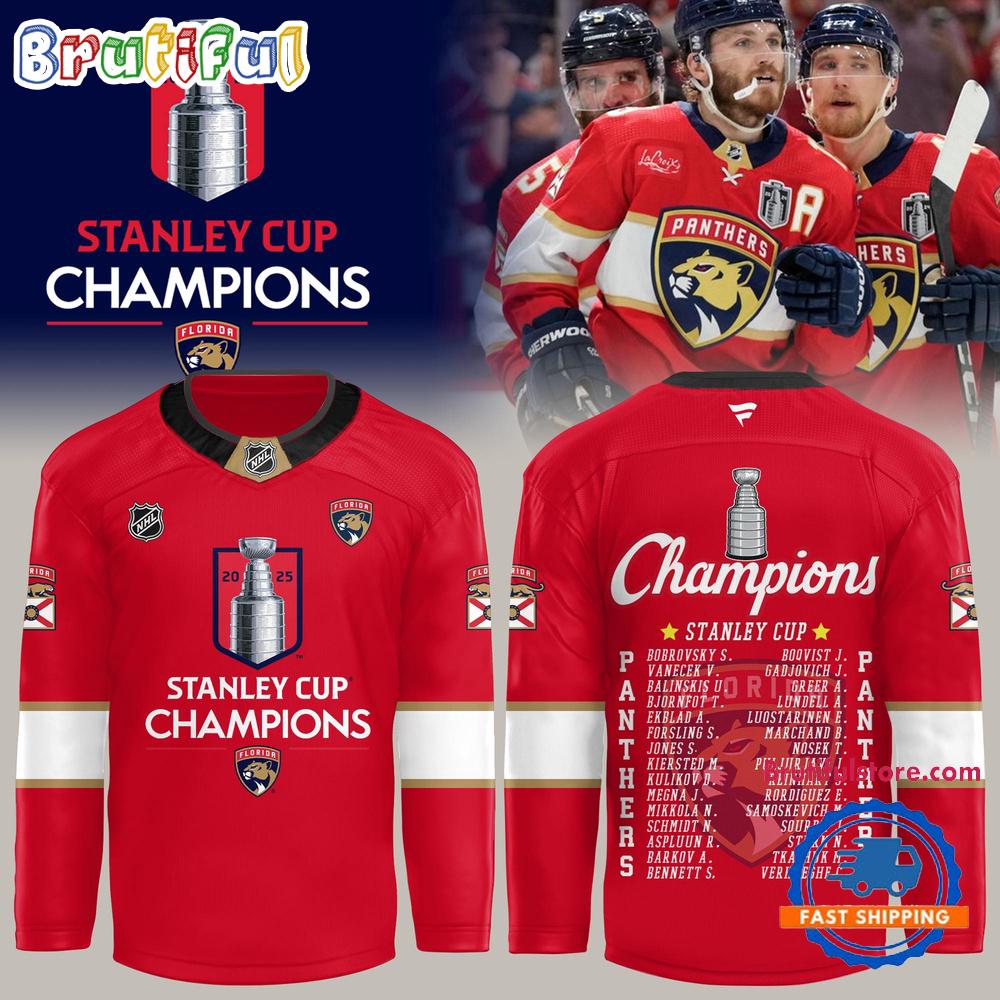 Florida Panthers Champion NHL Stanley Cup 2025 Hockey Jersey