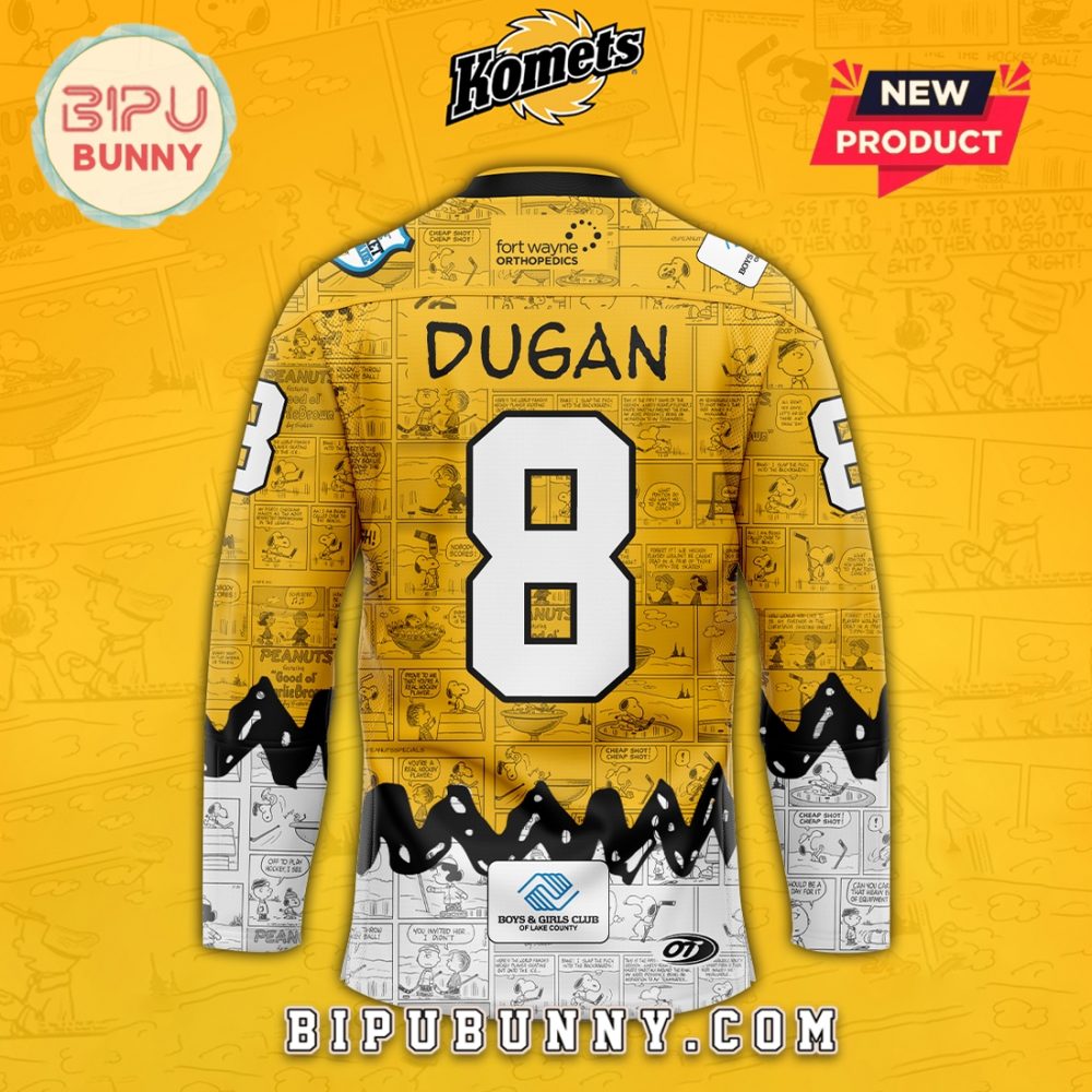 Fort Wayne Komets 75Th Anniversary Of Peanuts Hockey Jersey