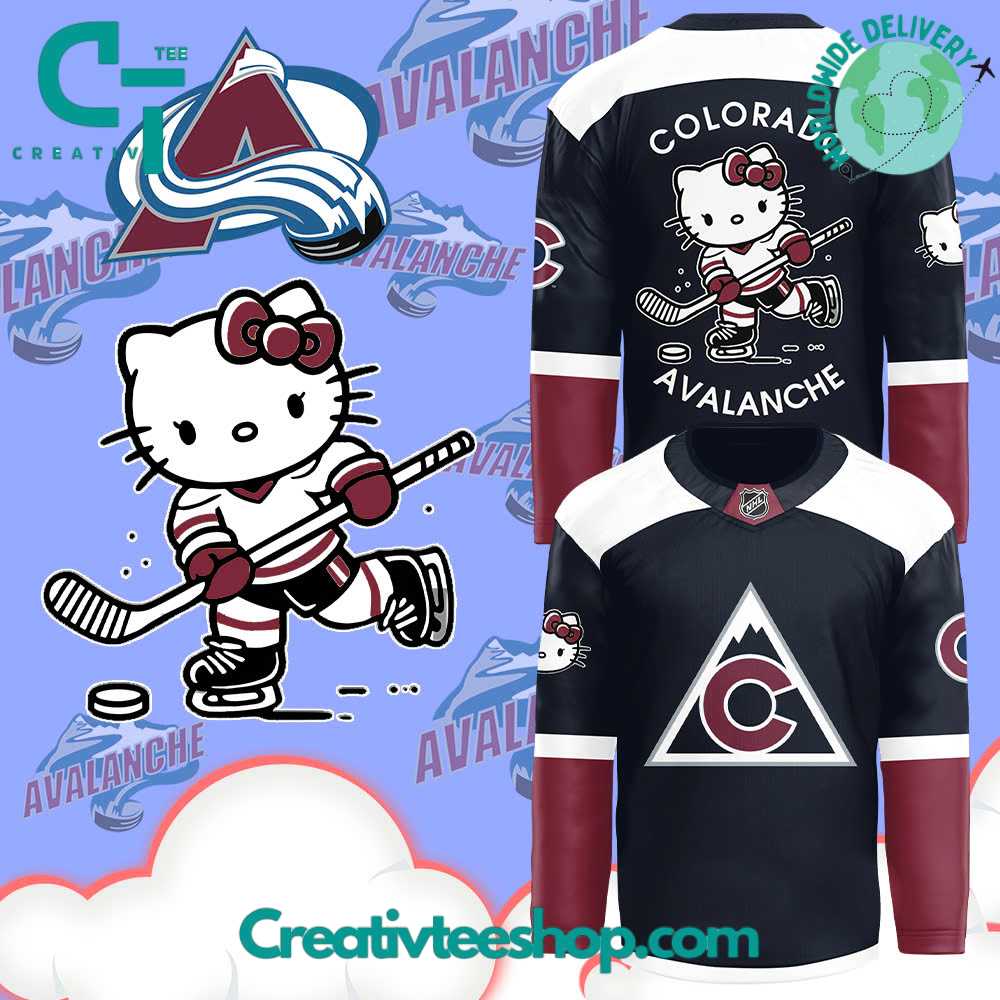 Colorado Avalanche X Hello Kitty 50Th Anniversary Hockey Jersey