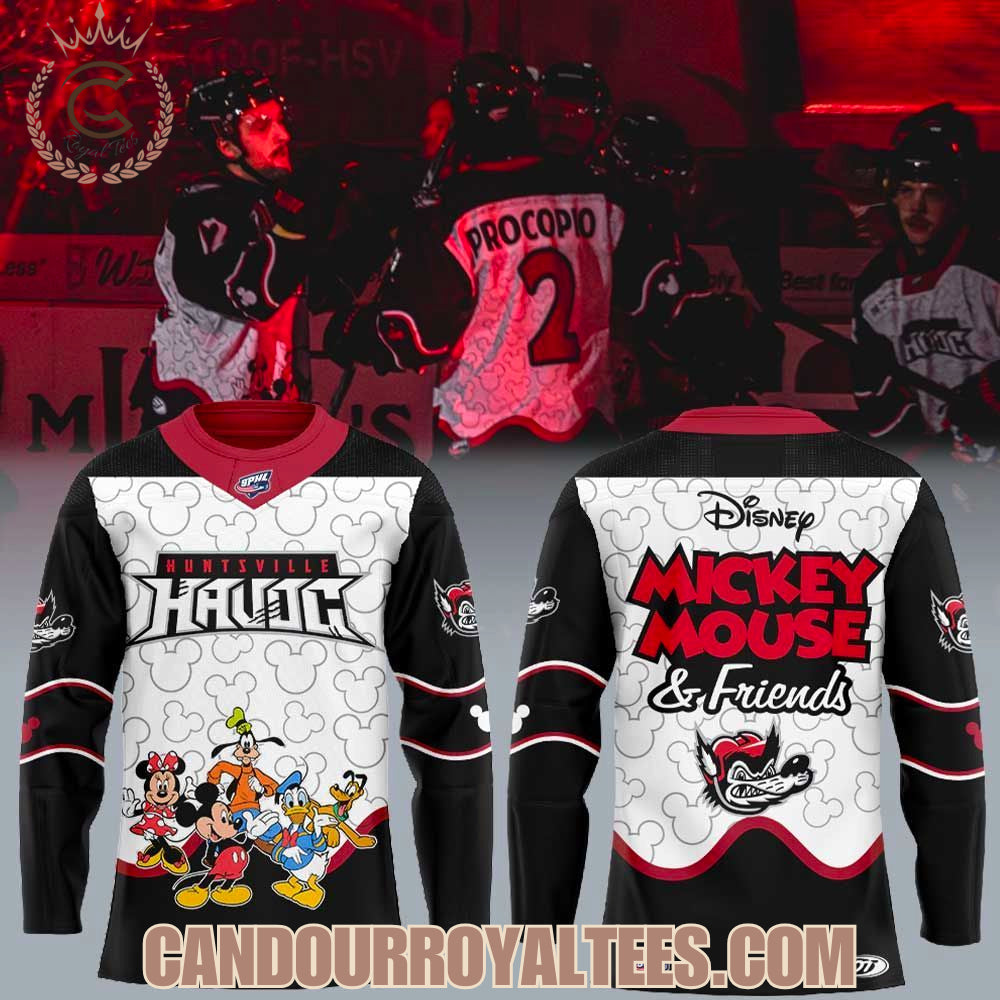 Huntsville Havoc Mickey &amp; Friends Night Hockey Jersey