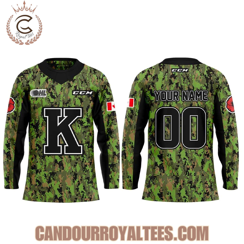 Kingston Frontenacs Special Canadian Forces Uniforms Hockey Jersey