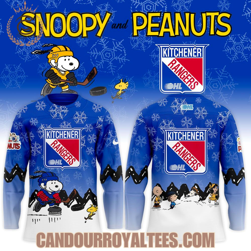 Kitchener Rangers Snoopy And Peanuts Hockey Jersey