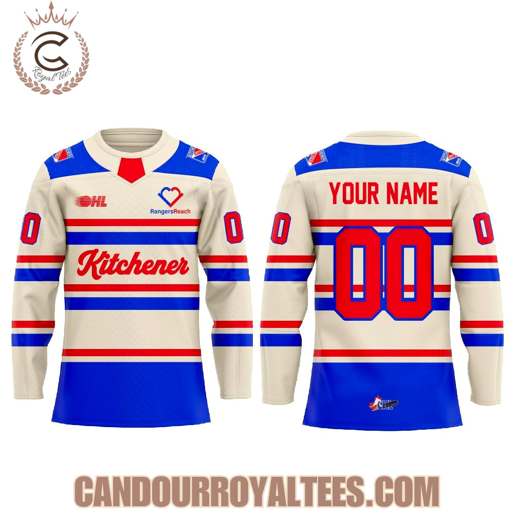 Kitchener Rangers Warmups Rtown Battlebuilt Hockey Jersey