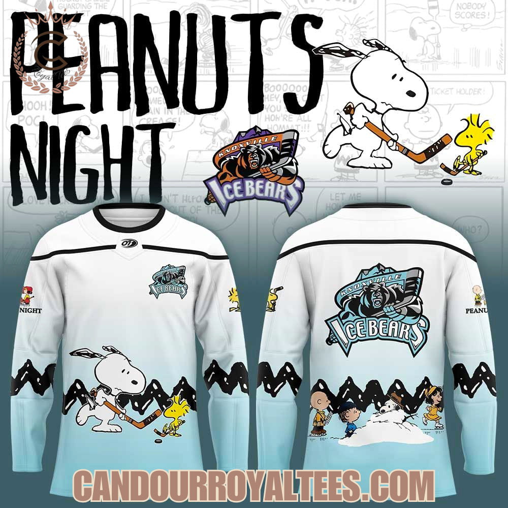 Knoxville Ice Bears X Snoopy And Peanuts Night Hockey Jersey