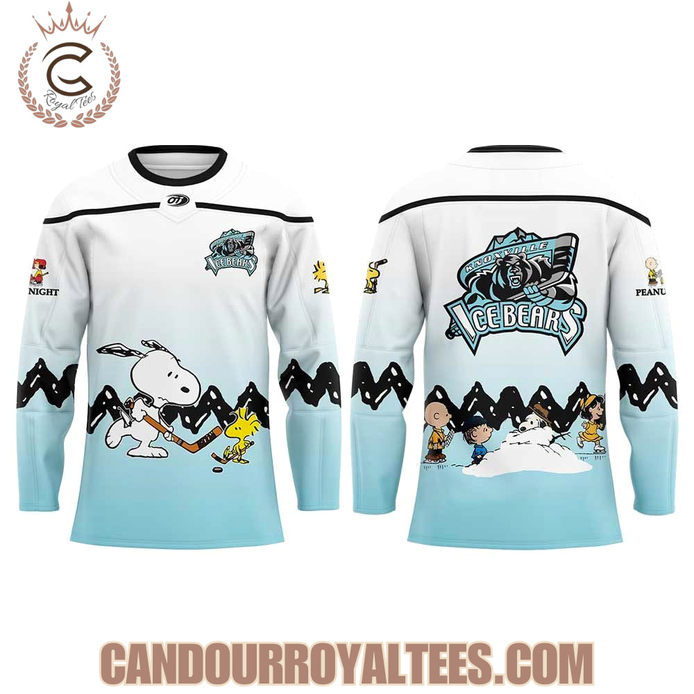 Knoxville Ice Bears X Snoopy And Peanuts Night Hockey Jersey