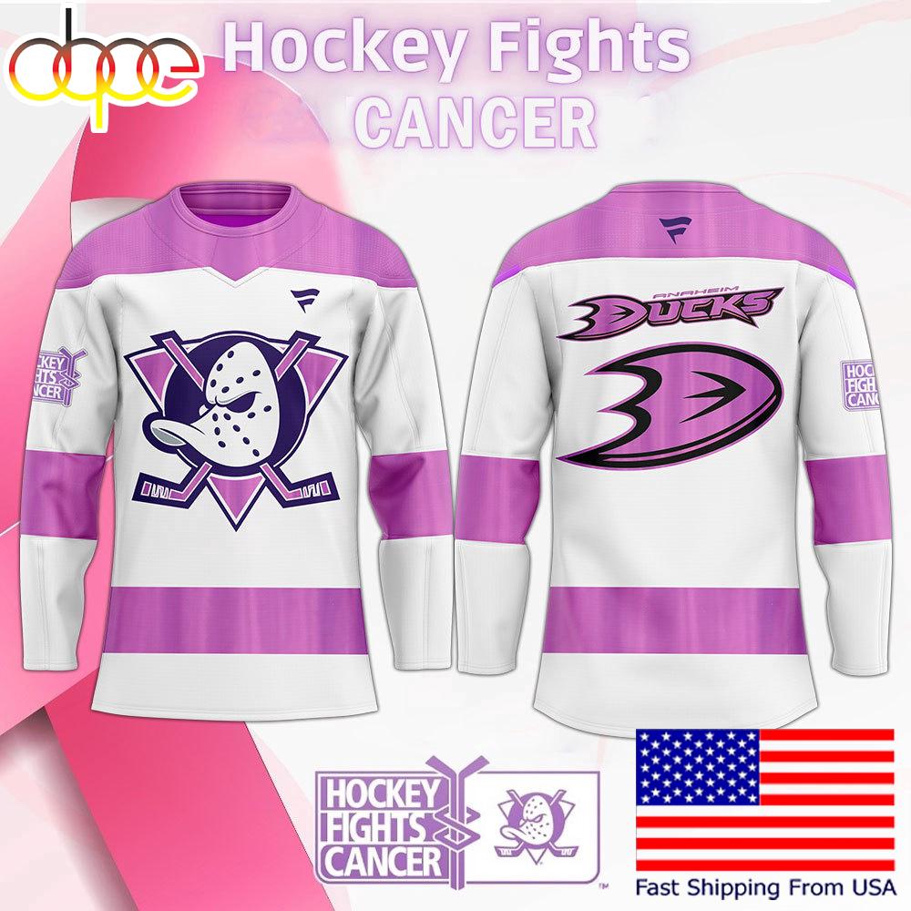 Limited Edition Anaheim Ducks Fights Cancer Hockey Jersey