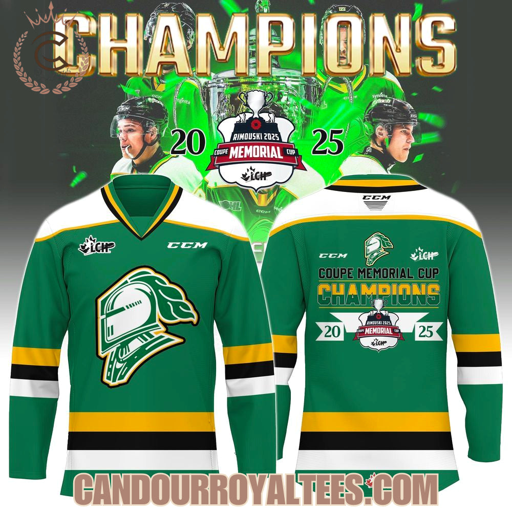 London Knights Coupe Memorial Cup Champions 2025 Hockey Jersey