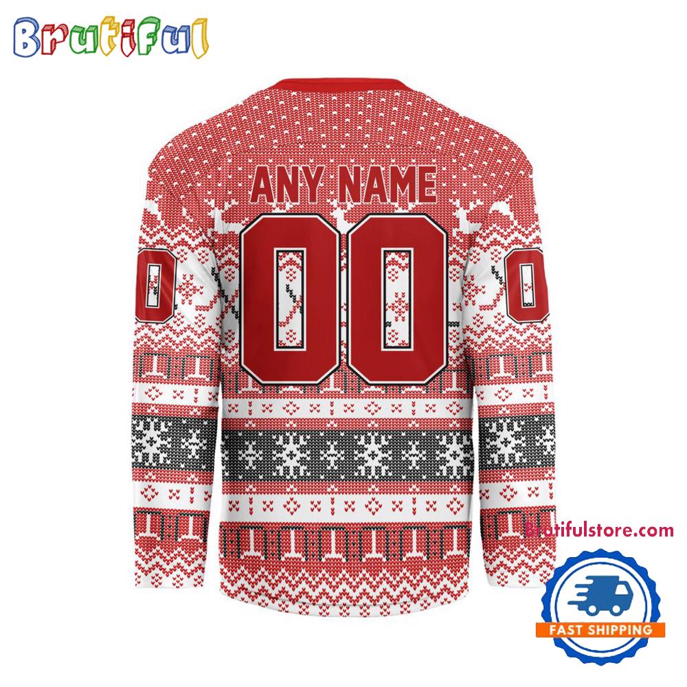 New Jersey Devils 2025 NHL Christmas Personalized Hockey Jersey Design