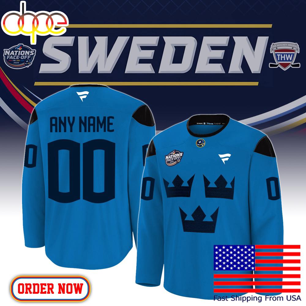 NHL 4 Nations Face Off Sweden Second Hockey Jersey