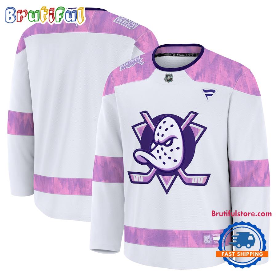 NHL Anaheim Ducks 2024 Hockey Fights Cancer Practice Jersey Shirt
