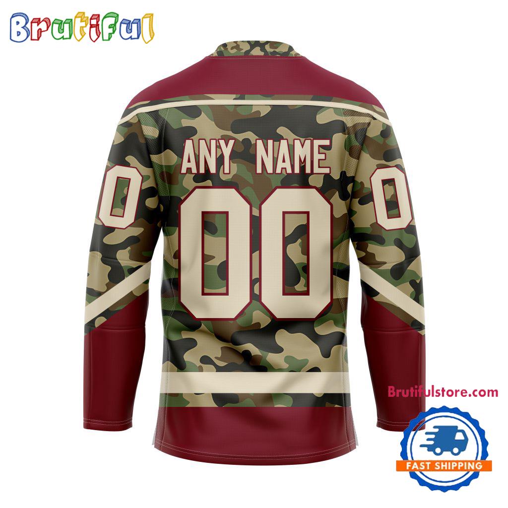 NHL Arizona Coyotes Camo Veterans Custom Hockey Jersey