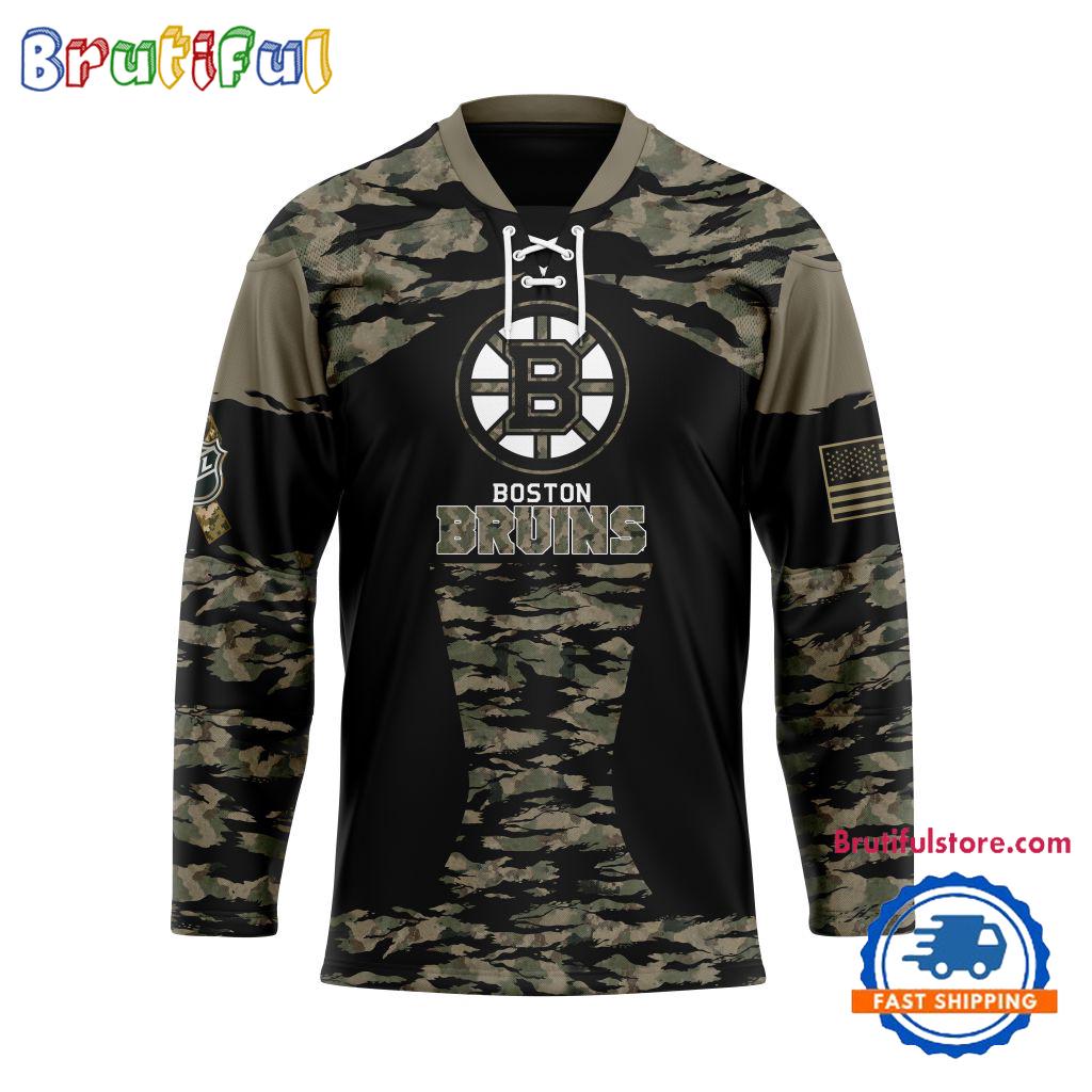 NHL Boston Bruins Custom Honoring Veterans Camo Hockey Jersey