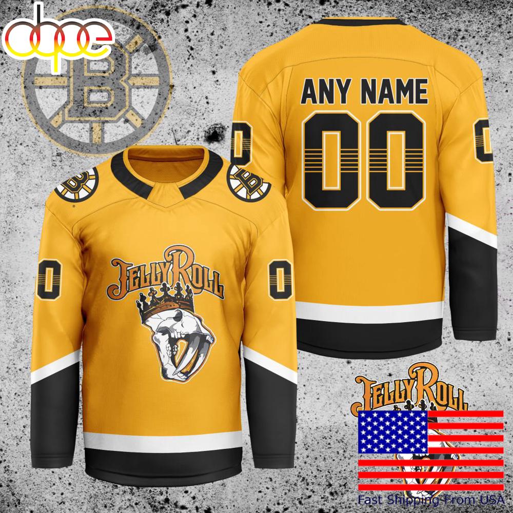 NHL Boston Bruins Jelly Roll Custom Hockey Jersey