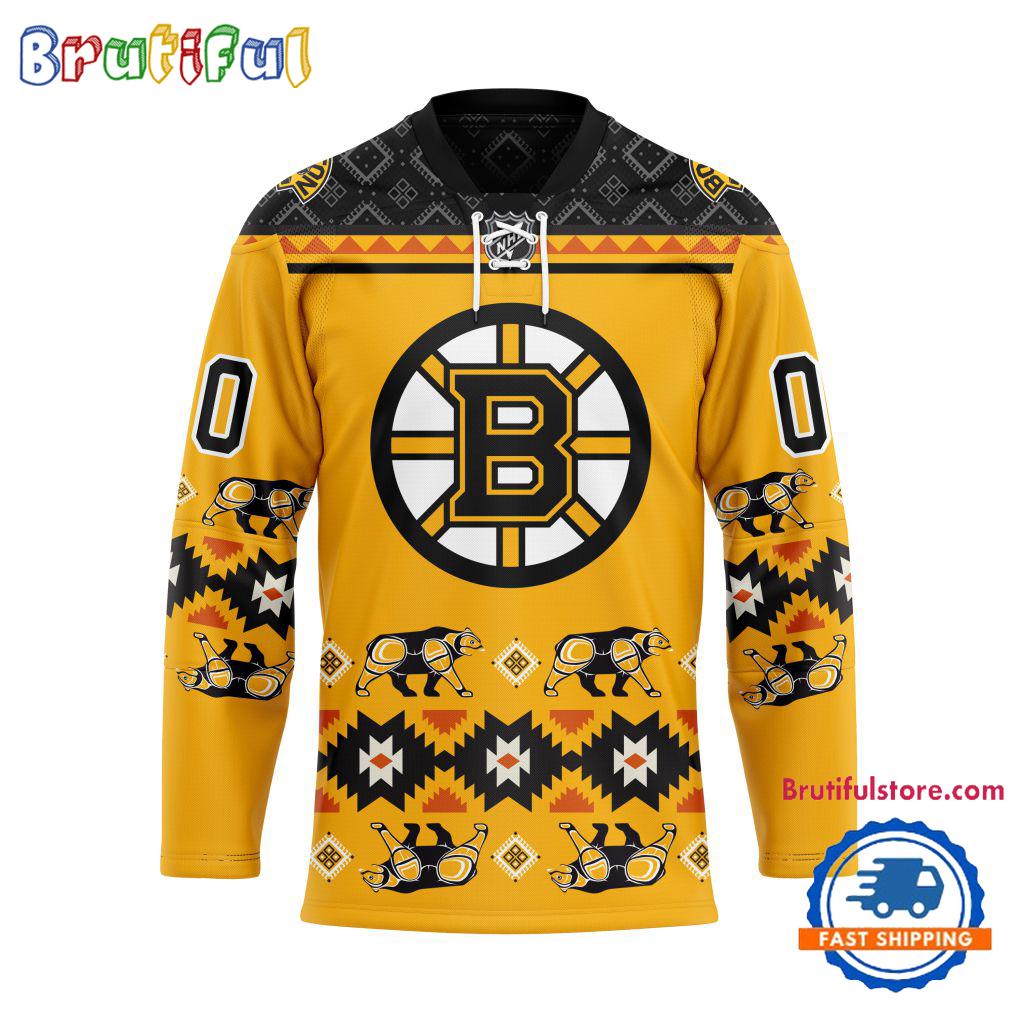 NHL Boston Bruins Personalized Native American Hockey Jersey