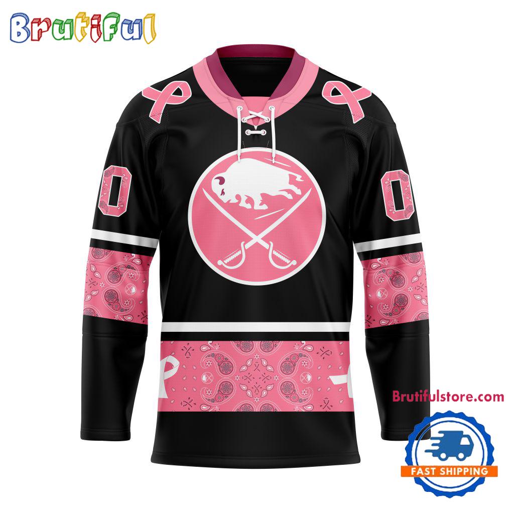 NHL Buffalo Sabres In October We Wear Pink Breast Cancer Design Hockey Jersey