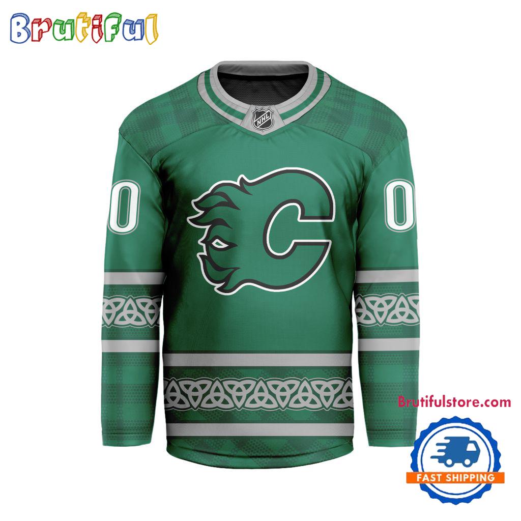 NHL Calgary Flames For St.Patrick's Day Limited New Hockey Jersey