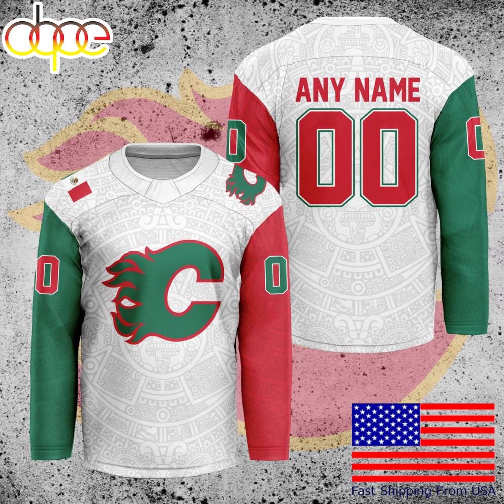 NHL Calgary Flames Mexican Heritage Custom Hockey Jersey