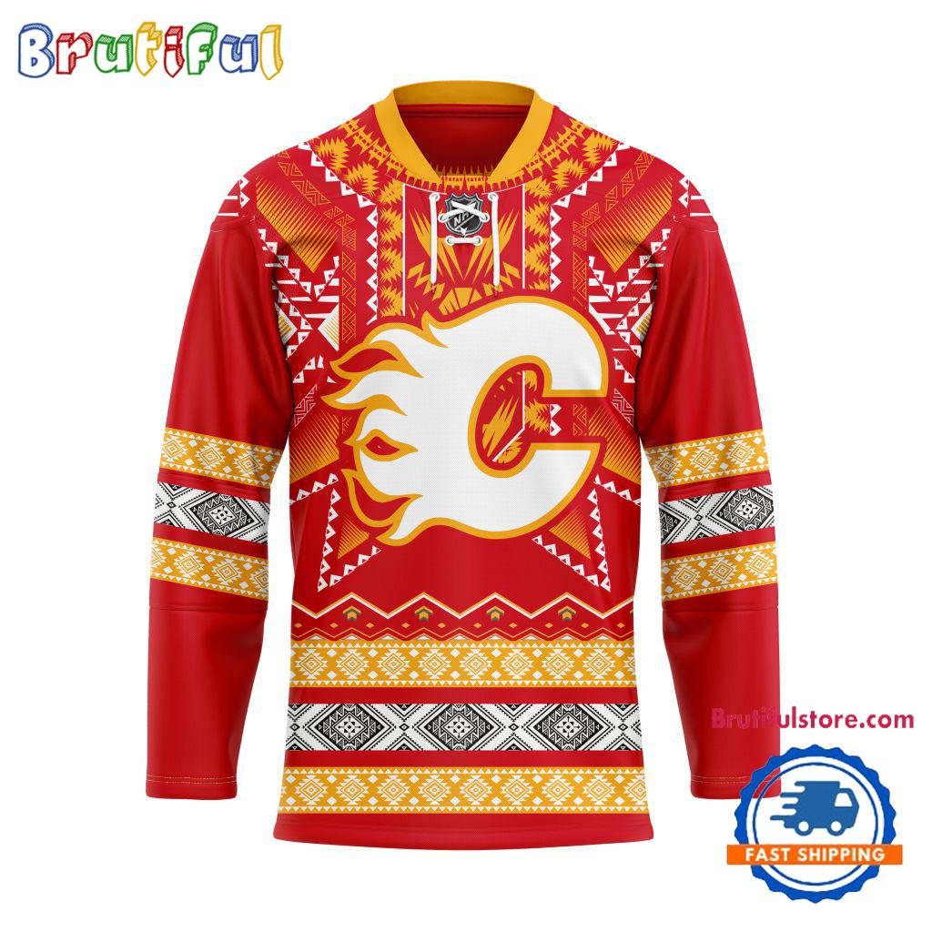 NHL Calgary Flames Personalized Native American Hockey Jersey