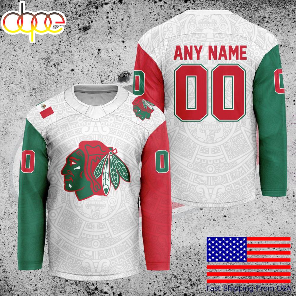 NHL Chicago Blackhawks Mexican Heritage Custom Hockey Jersey