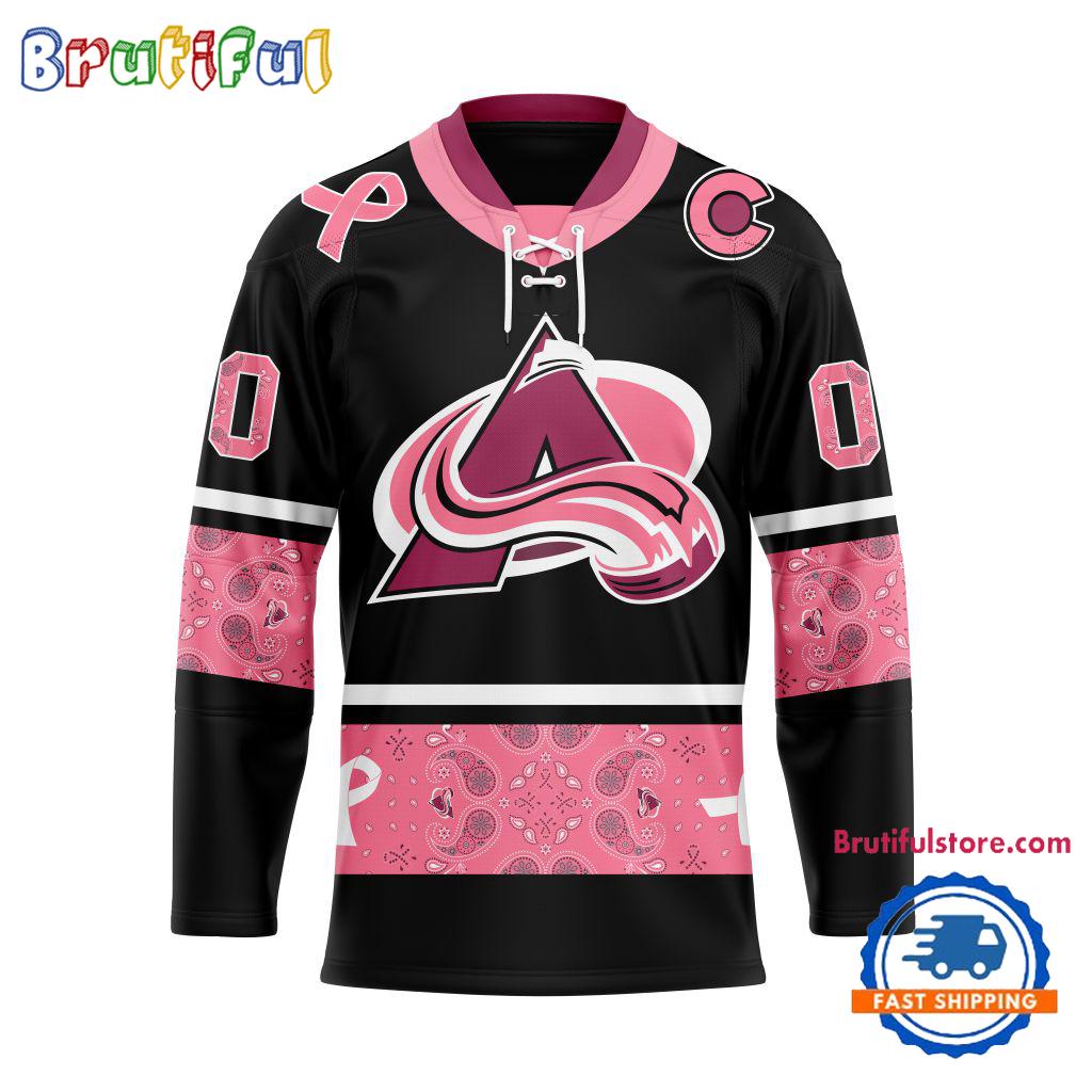NHL Colorado Avalanche In October We Wear Pink Breast Cancer Design Hockey Jersey