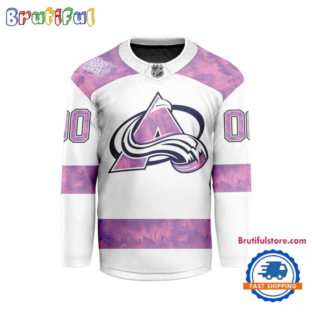 NHL Colorado Avalanche Personalized Hockey Fights Cancer Design Jersey