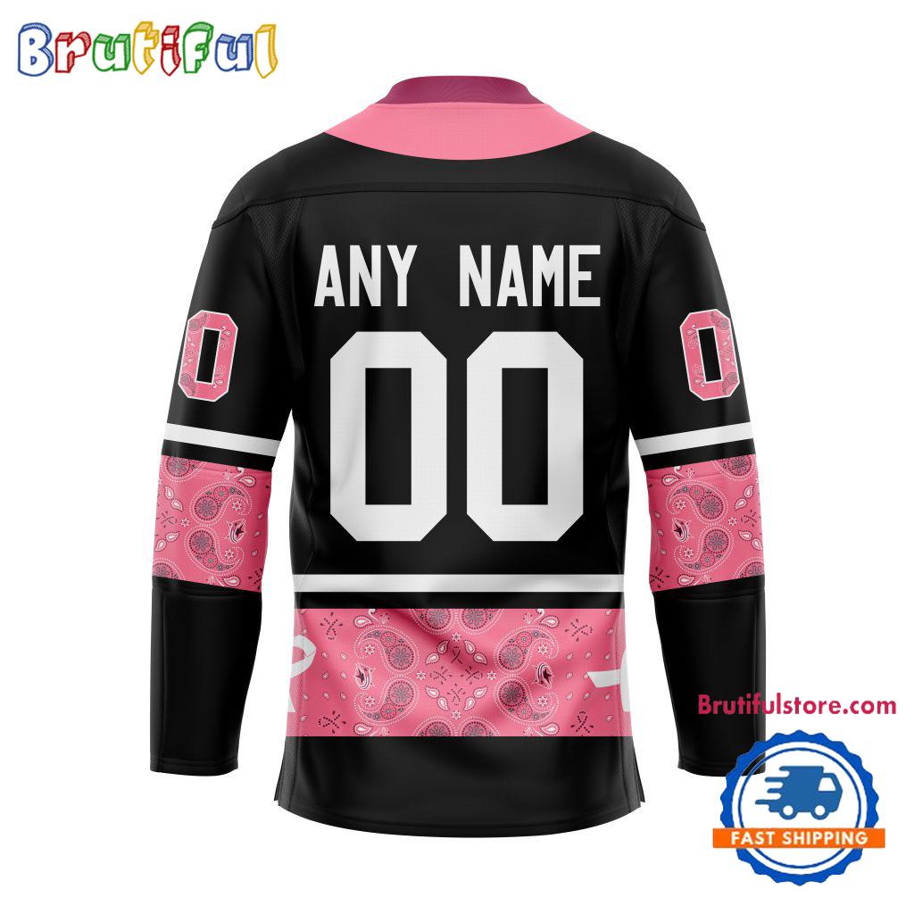 NHL Columbus Blue Jackets In October We Wear Pink Breast Cancer Design Hockey Jersey