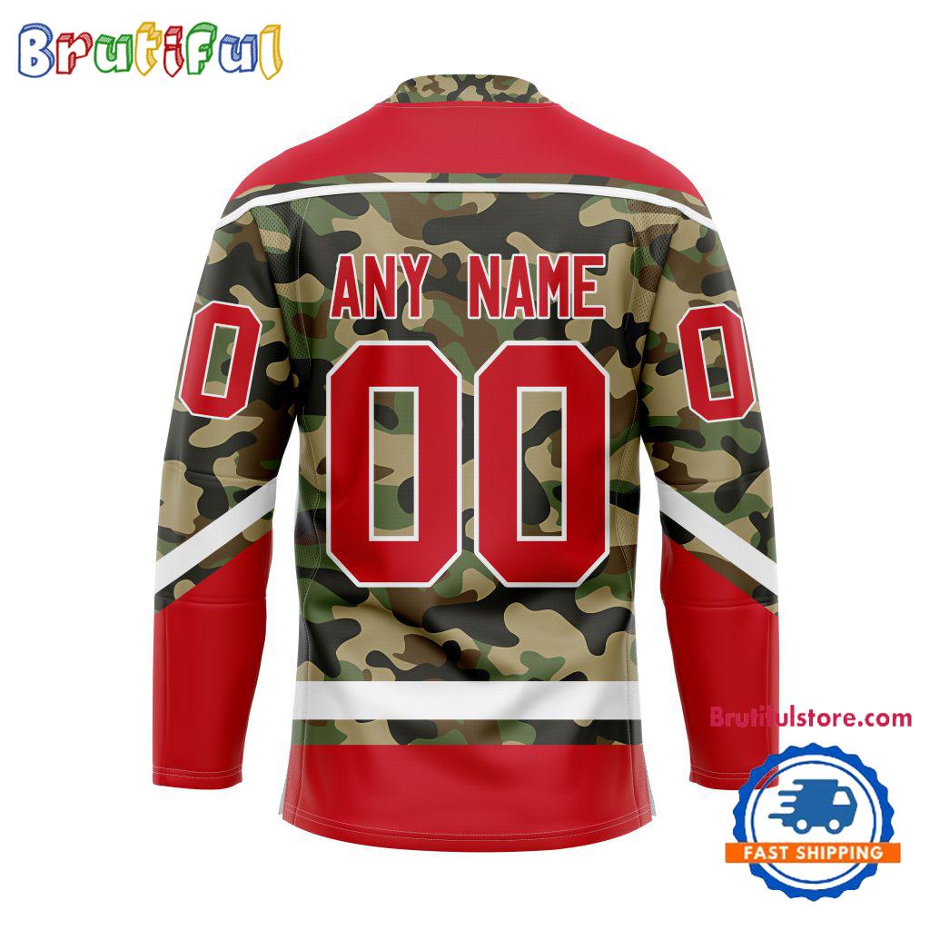 NHL Detroit Red Wings Camo Veterans Custom Hockey Jersey