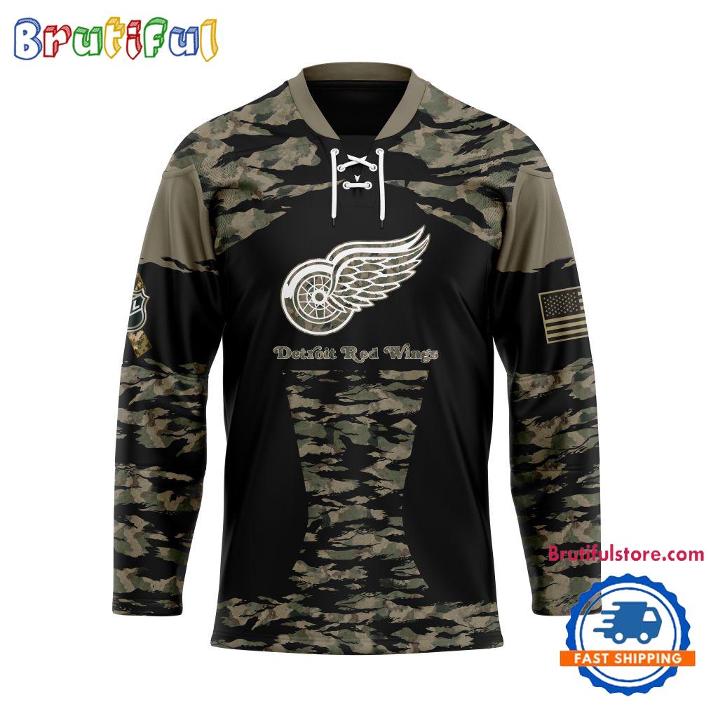 NHL Detroit Red Wings Custom Honoring Veterans Camo Hockey Jersey