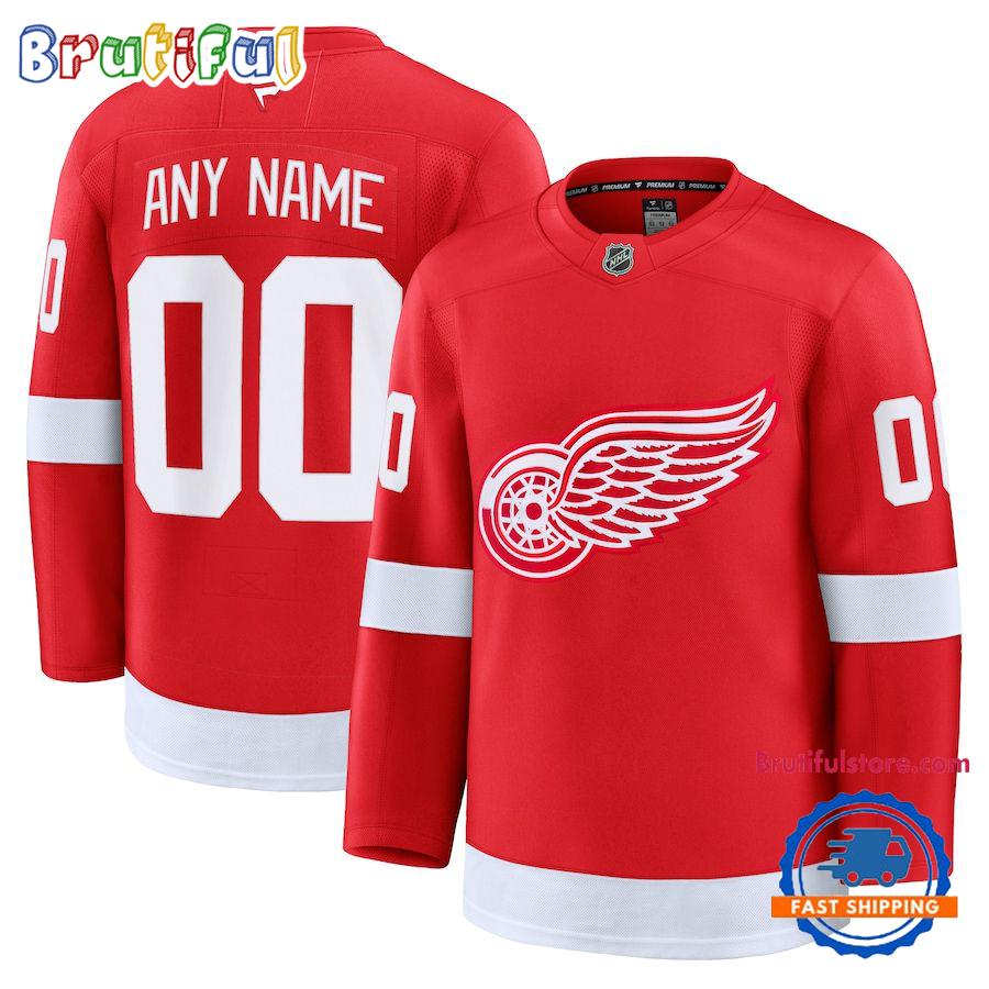 NHL Detroit Red Wings Home Premium Custom Hockey Jersey