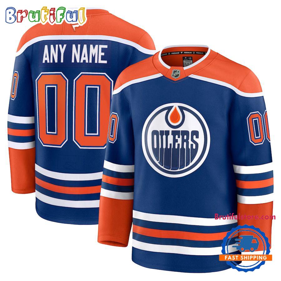 NHL Edmonton Oilers Home Premium Custom Hockey Jersey