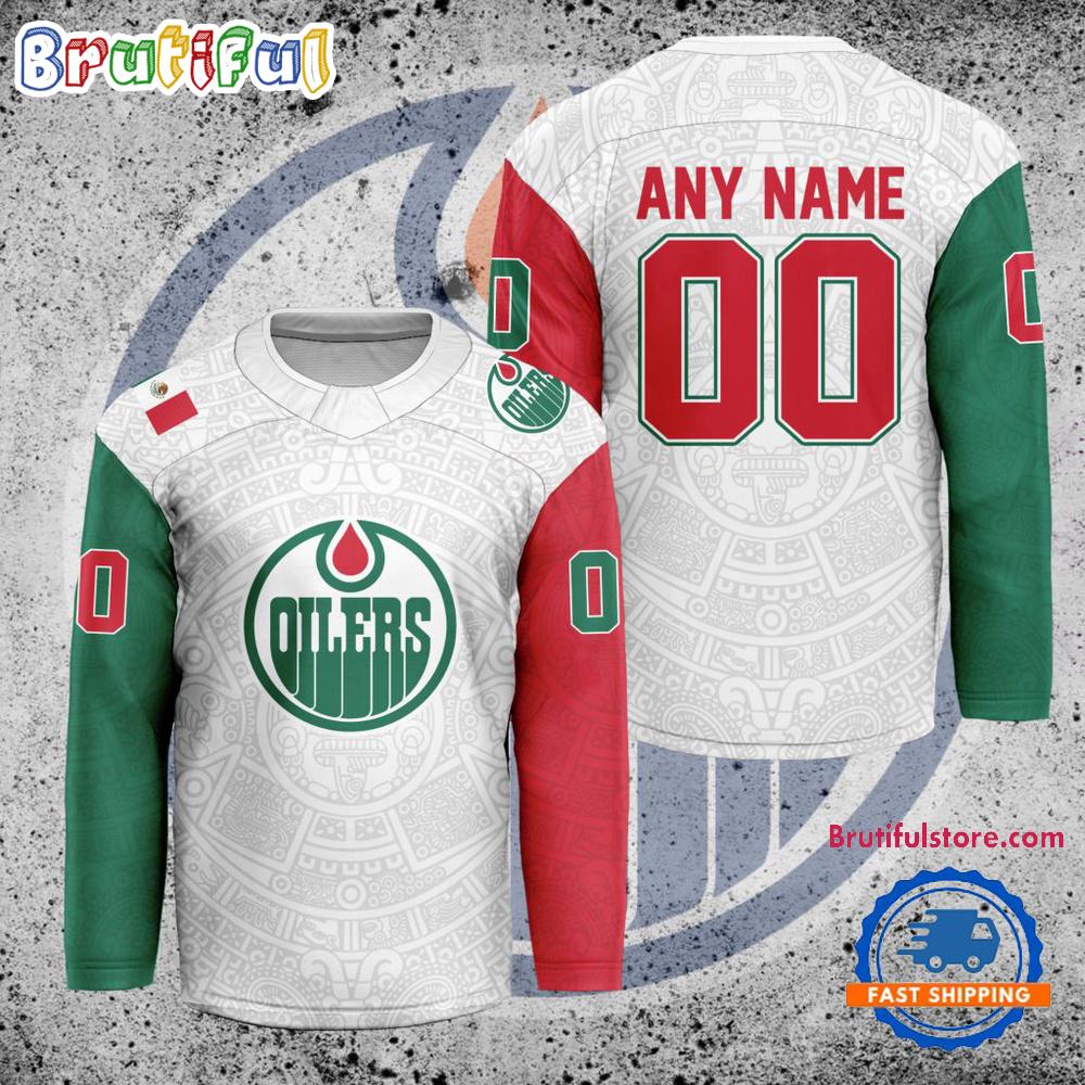 NHL Edmonton Oilers Personalized Mexican Heritage Hockey Jersey
