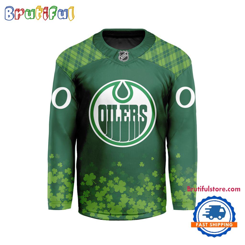 NHL Edmonton Oilers St.Patrick's Day New Design Hockey Jersey, NHL Patricks Day Jersey