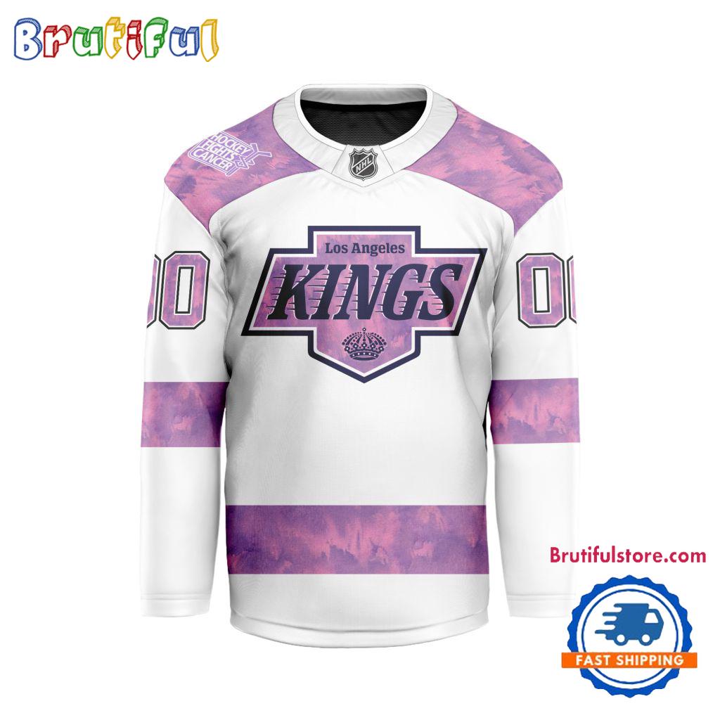 NHL Los Angeles Kings Personalized Hockey Fights Cancer Design Jersey