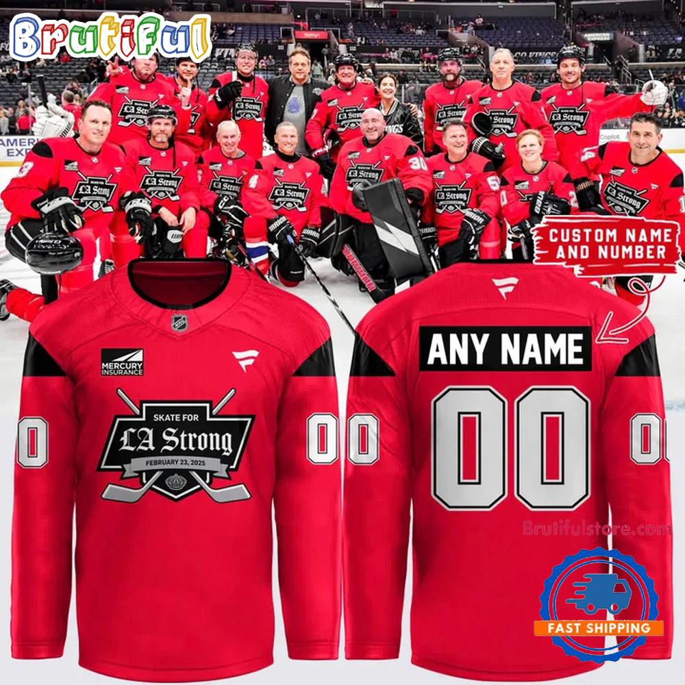 NHL Los Angeles Kings Special LA Strong 2025 Red Hockey Jersey