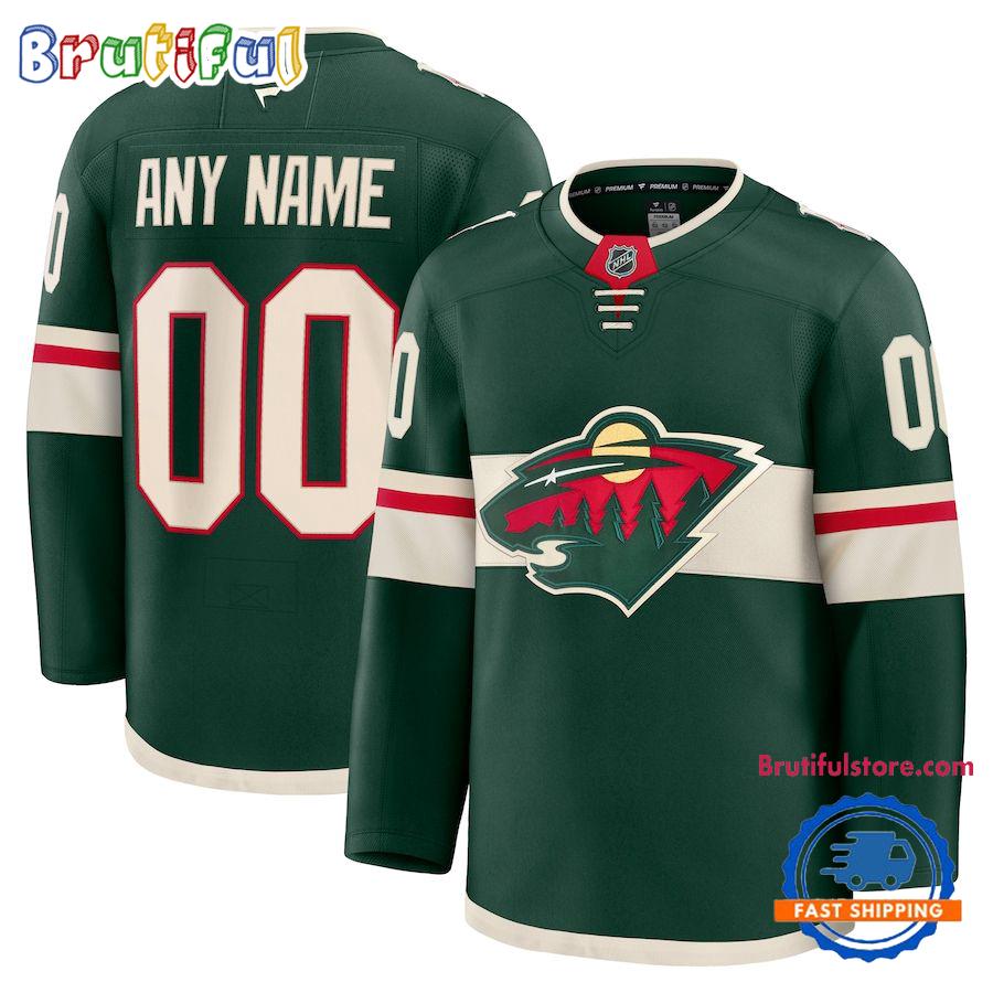 NHL Minnesota Wild Home Premium Custom Hockey Jersey