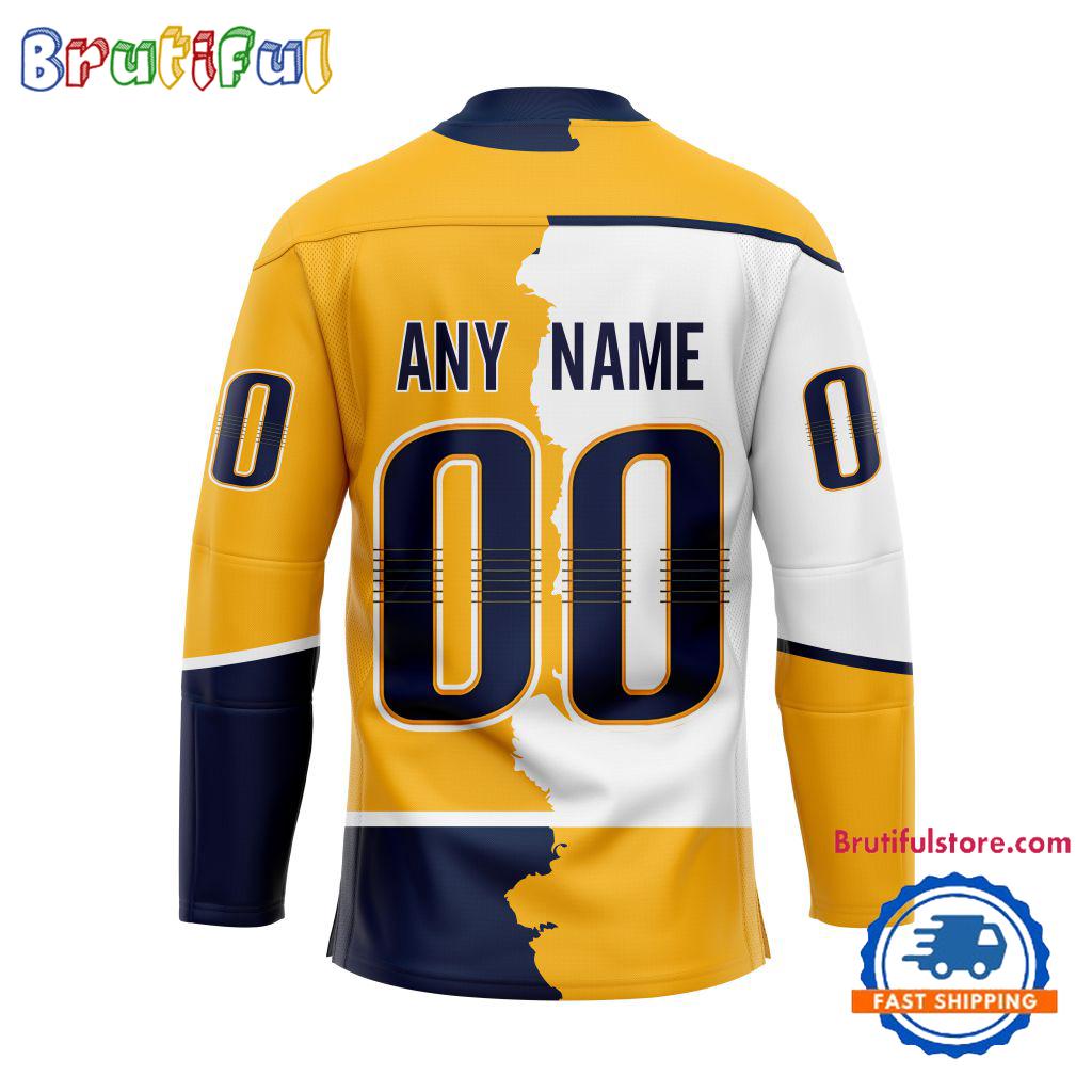 NHL Nashville Predators Home Mix Away New Design Hockey Jersey