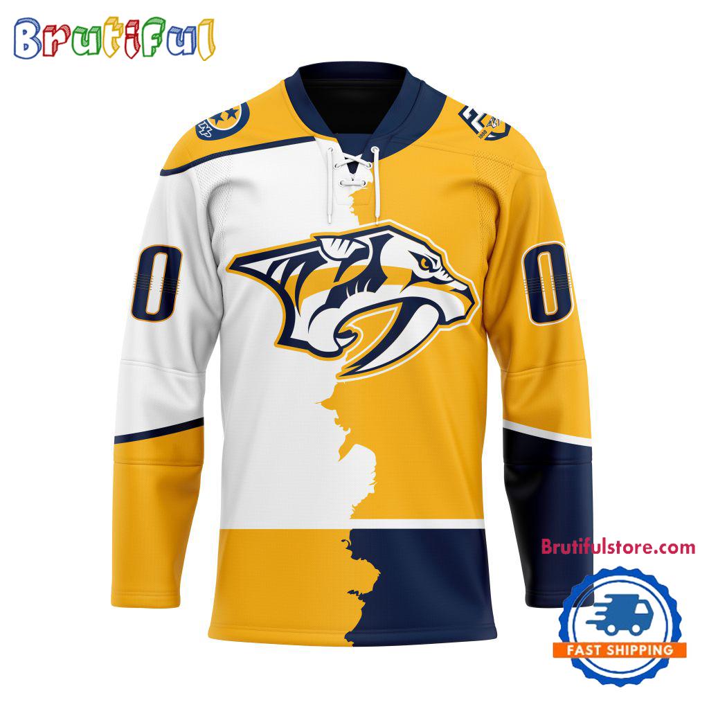 NHL Nashville Predators Home Mix Away New Design Hockey Jersey