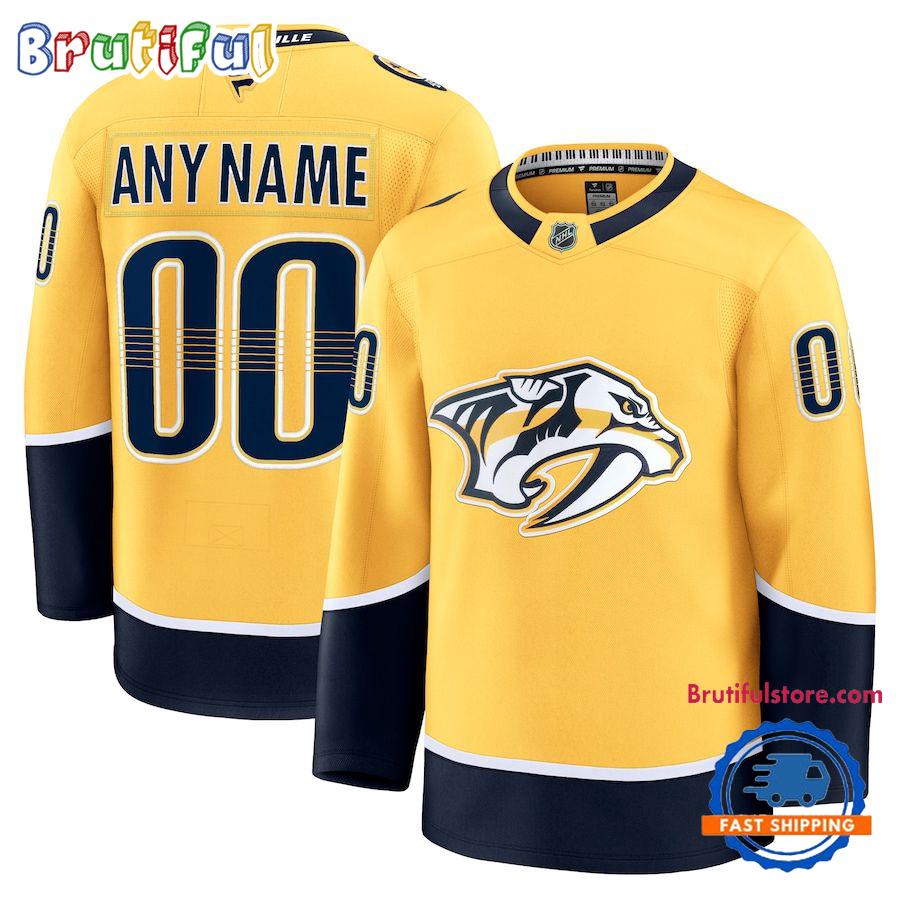 NHL Nashville Predators Home Premium Custom Hockey Jersey