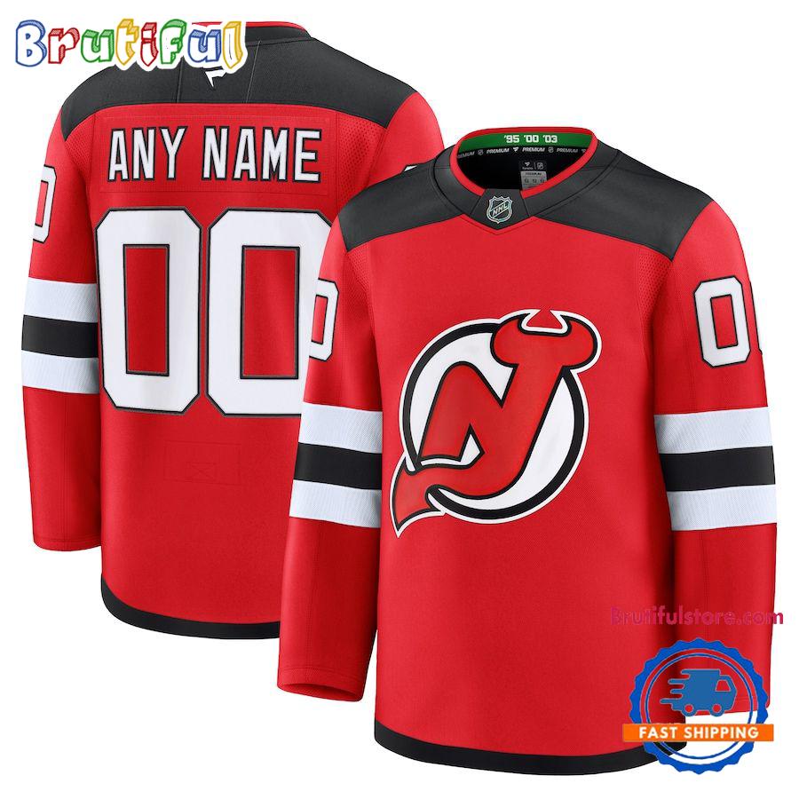 NHL New Jersey Devils Home Premium Custom Hockey Jersey