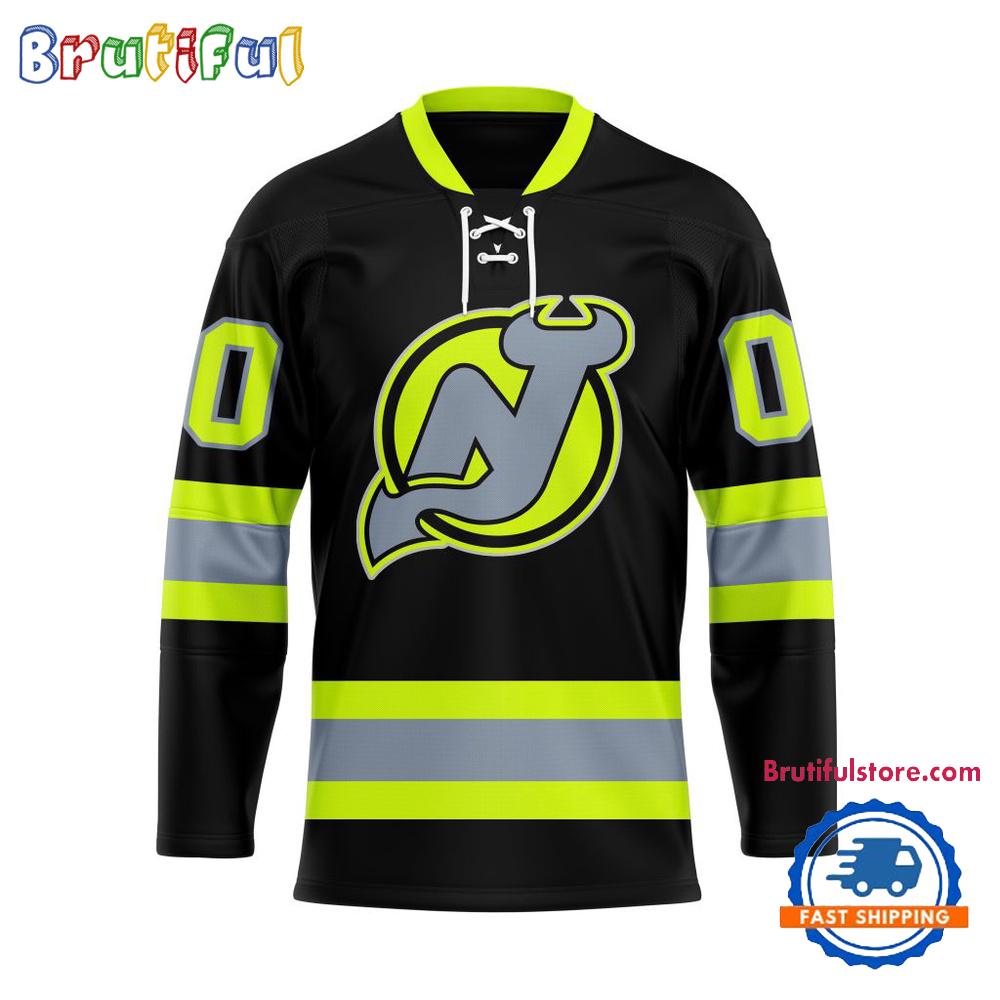 NHL New Jersey Devils Honoring Firefighters Lace Hockey Jersey