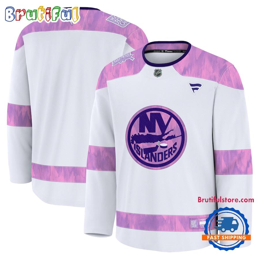 NHL New York Islanders 2024 Hockey Fights Cancer Practice Jersey Shirt