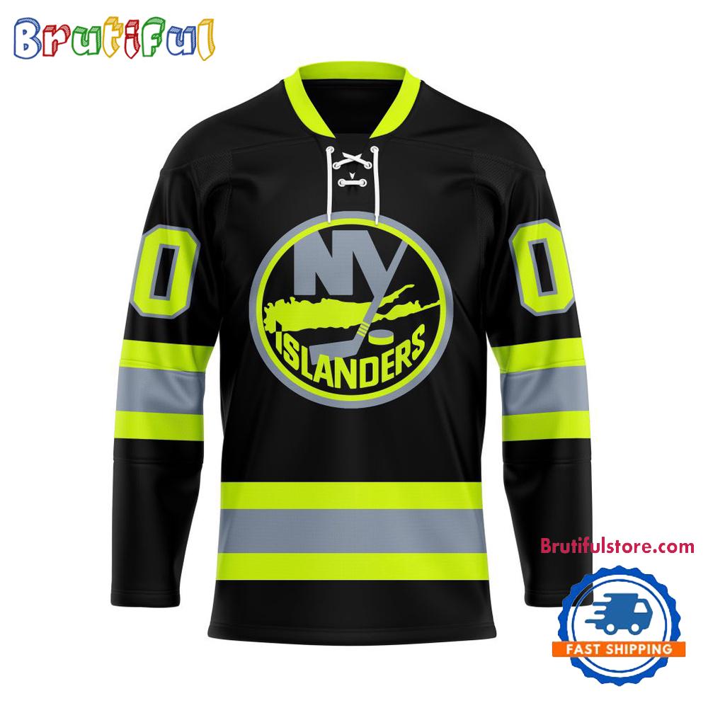 NHL New York Islanders Honoring Firefighters Lace Hockey Jersey