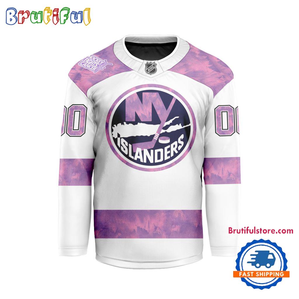 NHL New York Islanders Personalized Hockey Fights Cancer Design Jersey