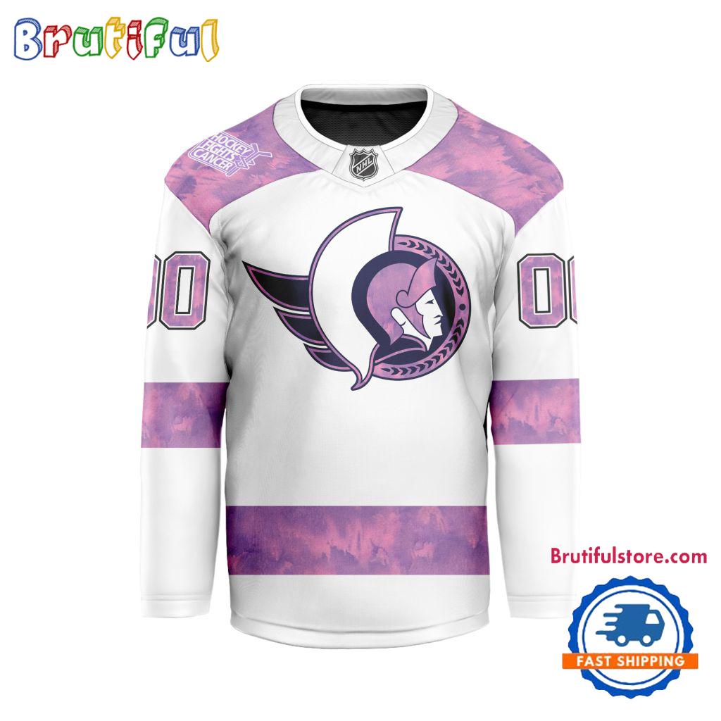 NHL Ottawa Senators Personalized Hockey Fights Cancer Design Jersey